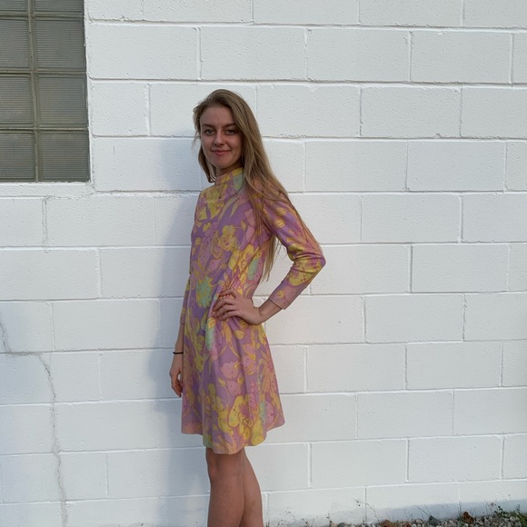🌼60’s/70’s Flower Power Mod Dress🌼 - Picture 2 of 8